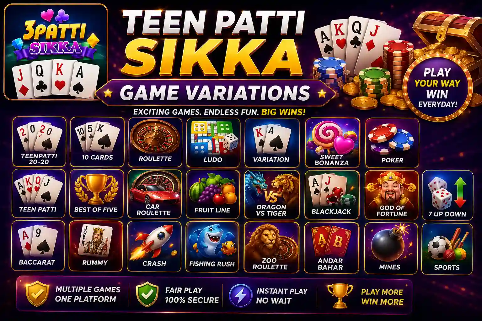 Teen Patti Sikka Game Variations