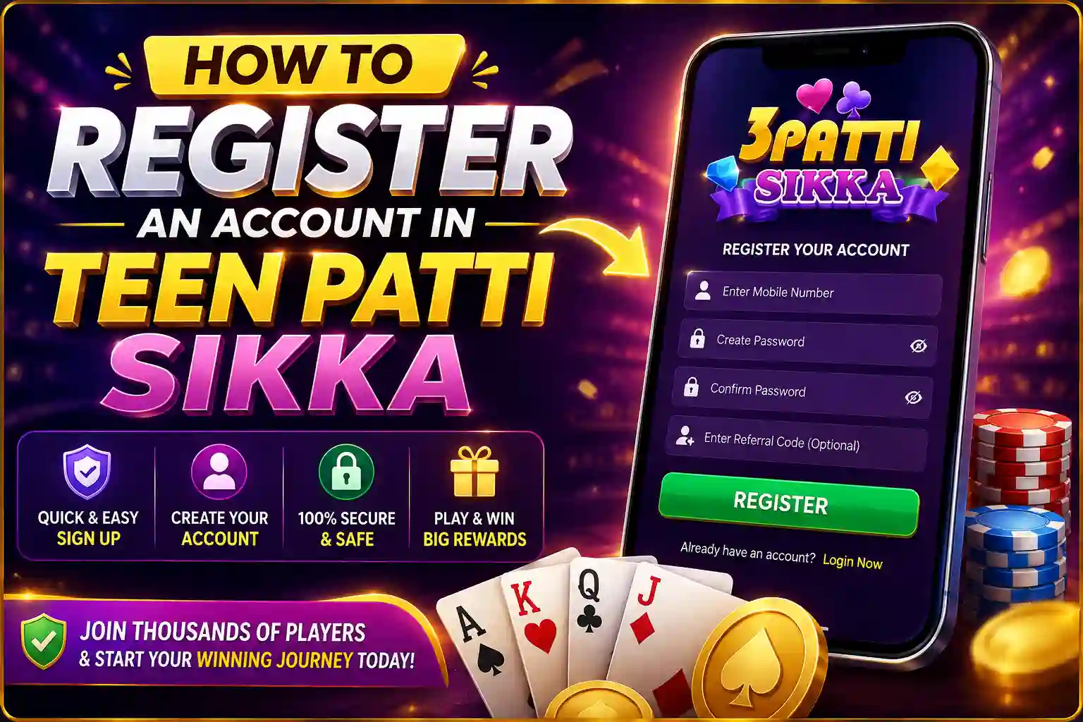 Teen Patti Sikka Register An Account